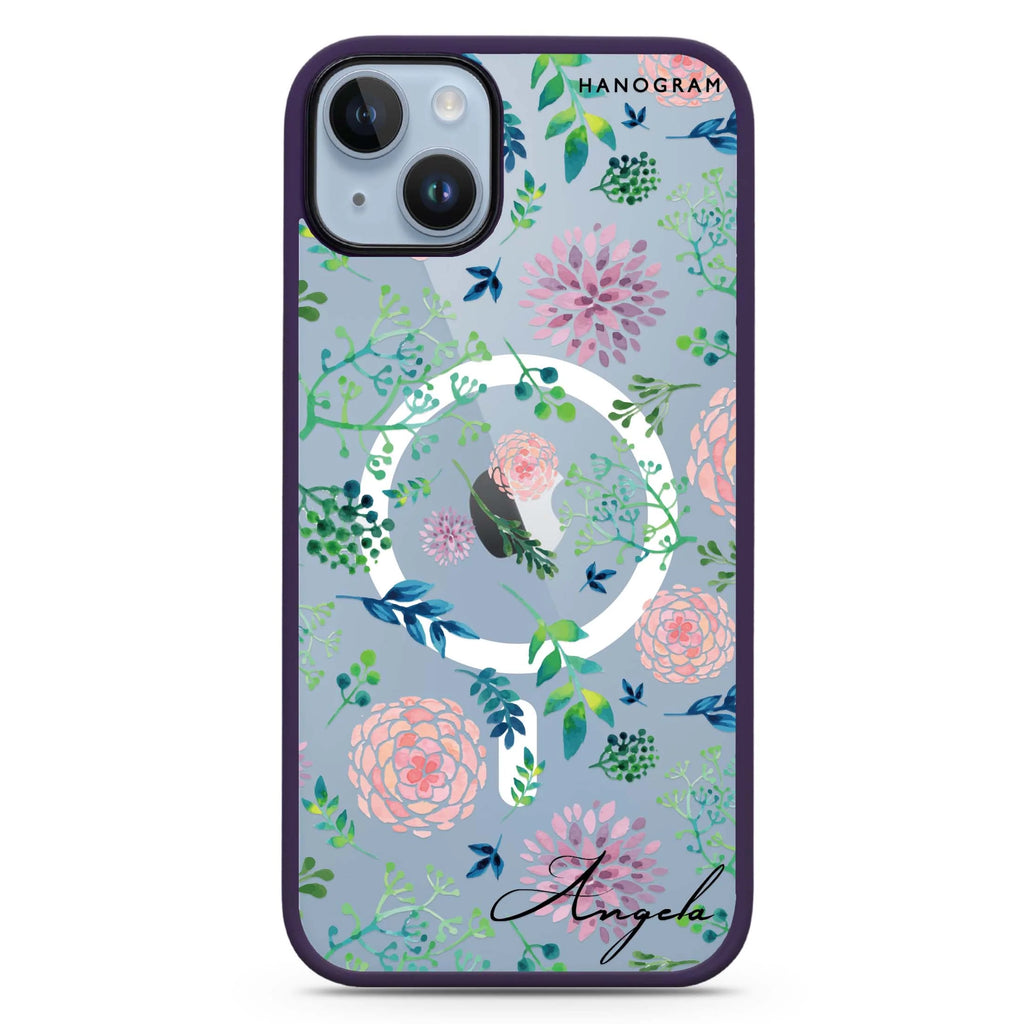 Paint Flower iPhone 14 Plus Magsafe 兼容防衝擊保護殼