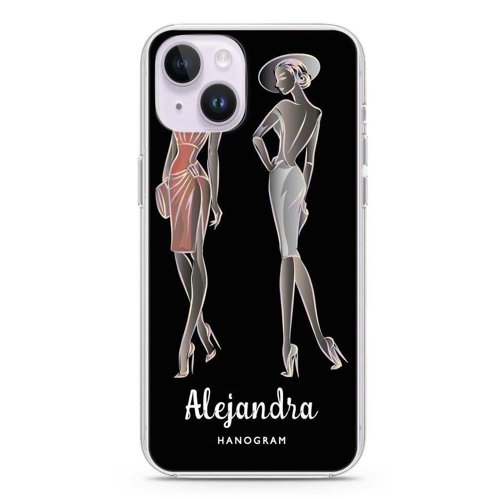 Elegant Girls iPhone 14 Magsafe 兼容水晶透明保護殼