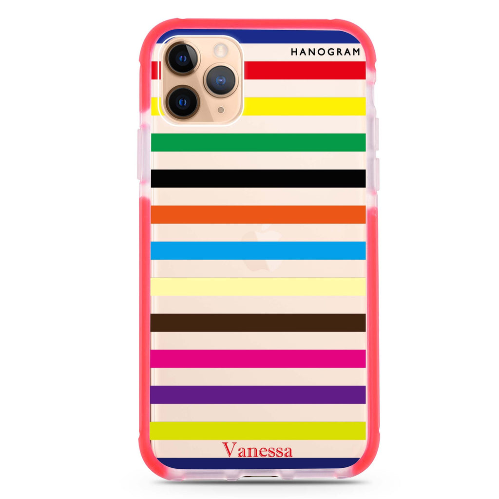 colorful stripe iPhone 11 Pro Max 吸震防摔保護殼