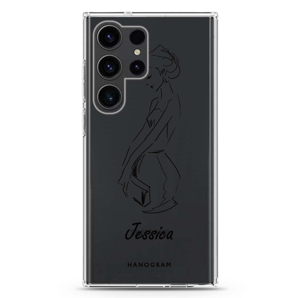 Scribble Girl Samsung Galaxy Ultra 可加名字透明保護殼，適用 S26/S25/S24/S23 Ultra，圖1