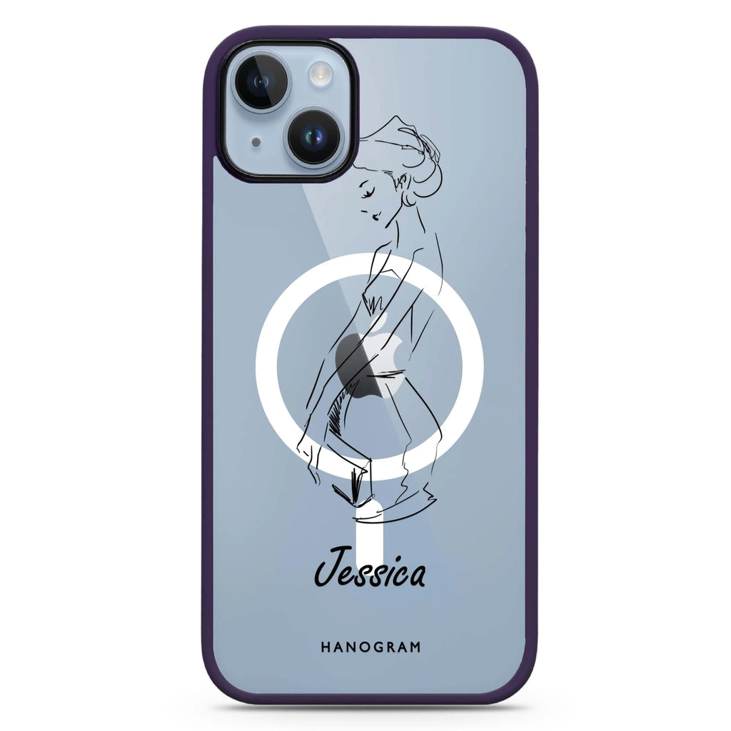 Scribble Girl iPhone 14 Plus Magsafe 兼容防衝擊保護殼