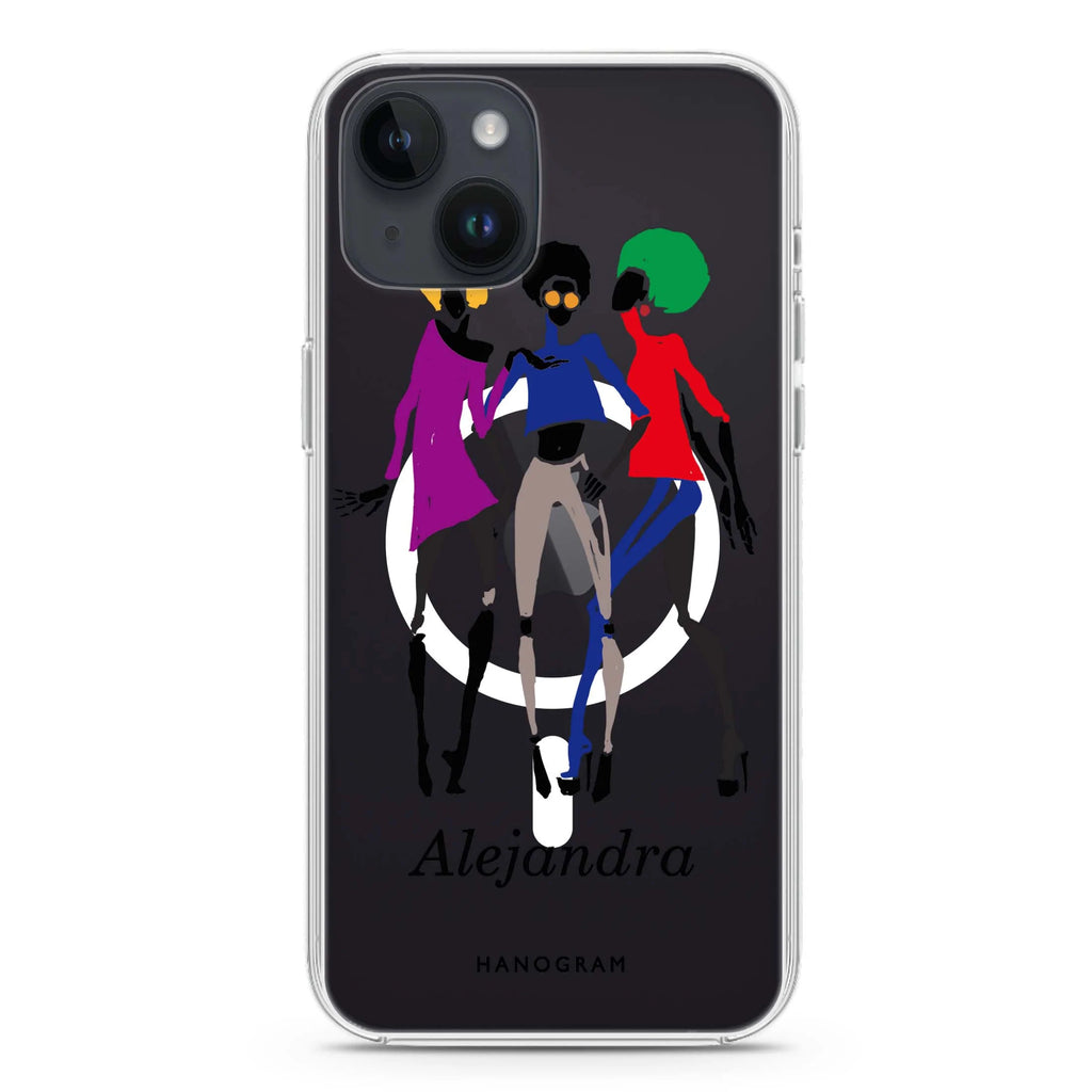 Artistic Girls iPhone 14 Plus Magsafe 兼容水晶透明保護殼