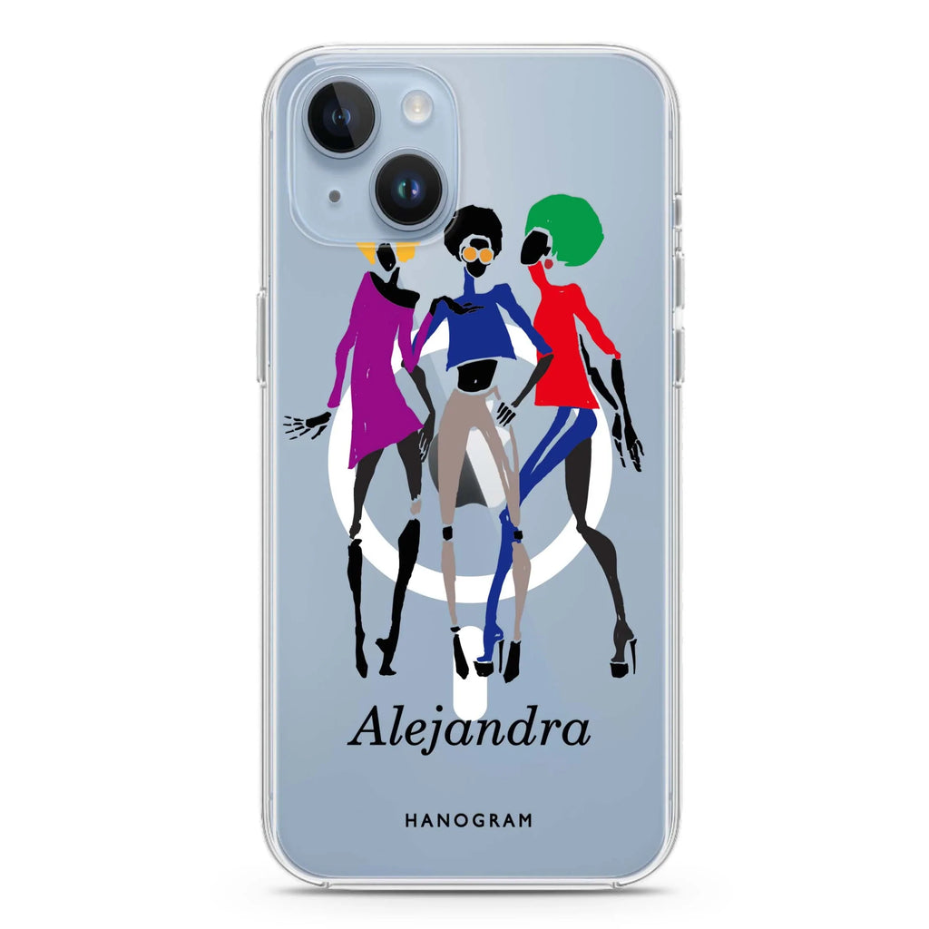 Artistic Girls iPhone 14 Magsafe 兼容水晶透明保護殼