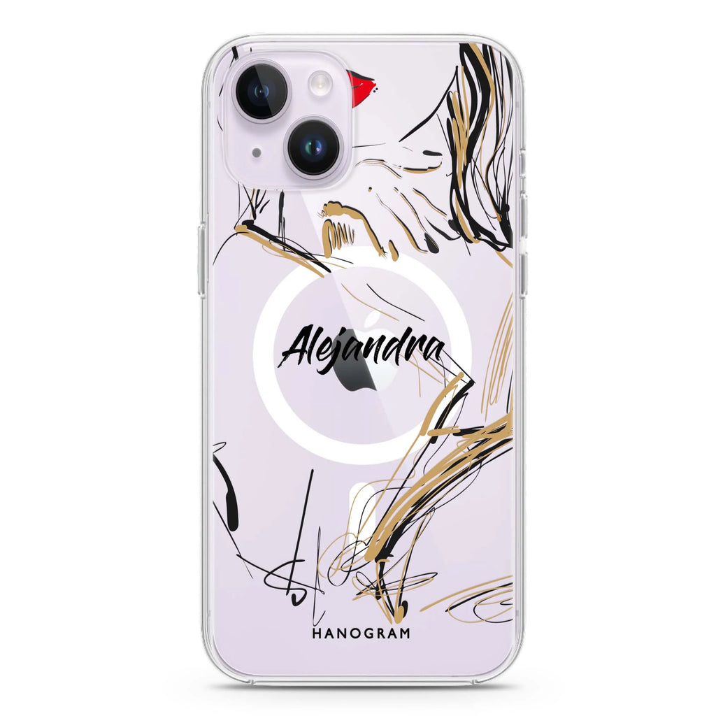 Fashion Model iPhone 14 Plus Magsafe 兼容水晶透明保護殼