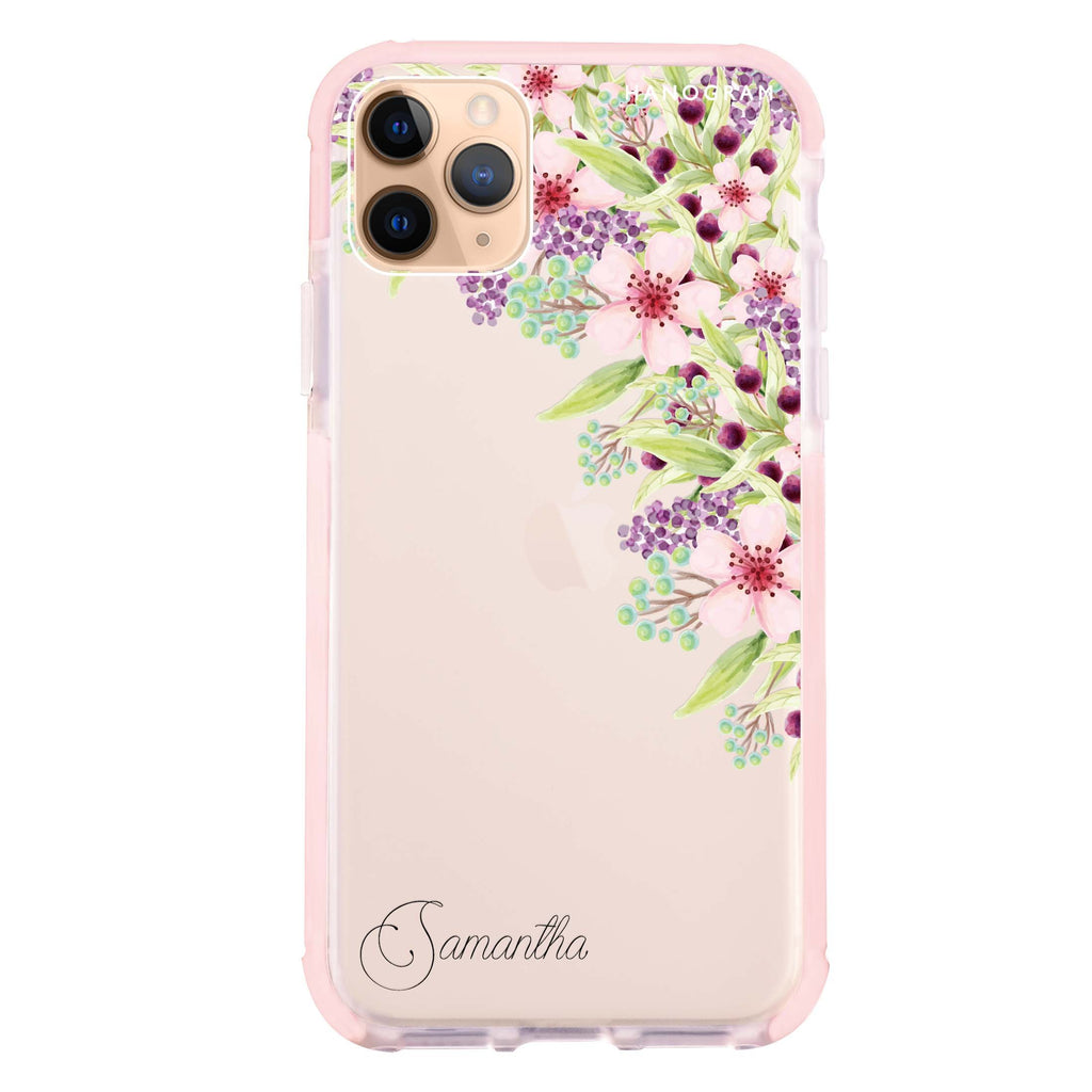 Pink Flowers iPhone 11 Pro Max 吸震防摔保護殼