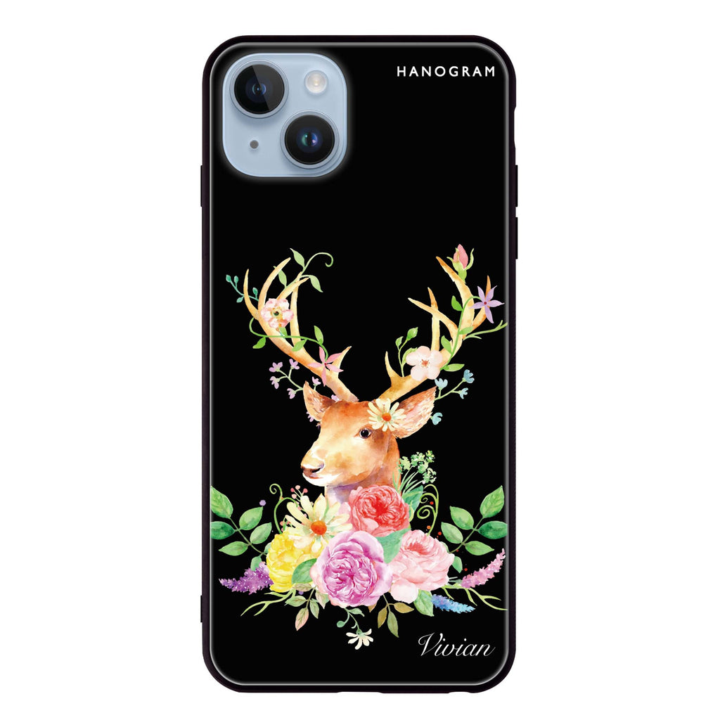 Floral & Deer iPhone 13 超薄強化玻璃殻