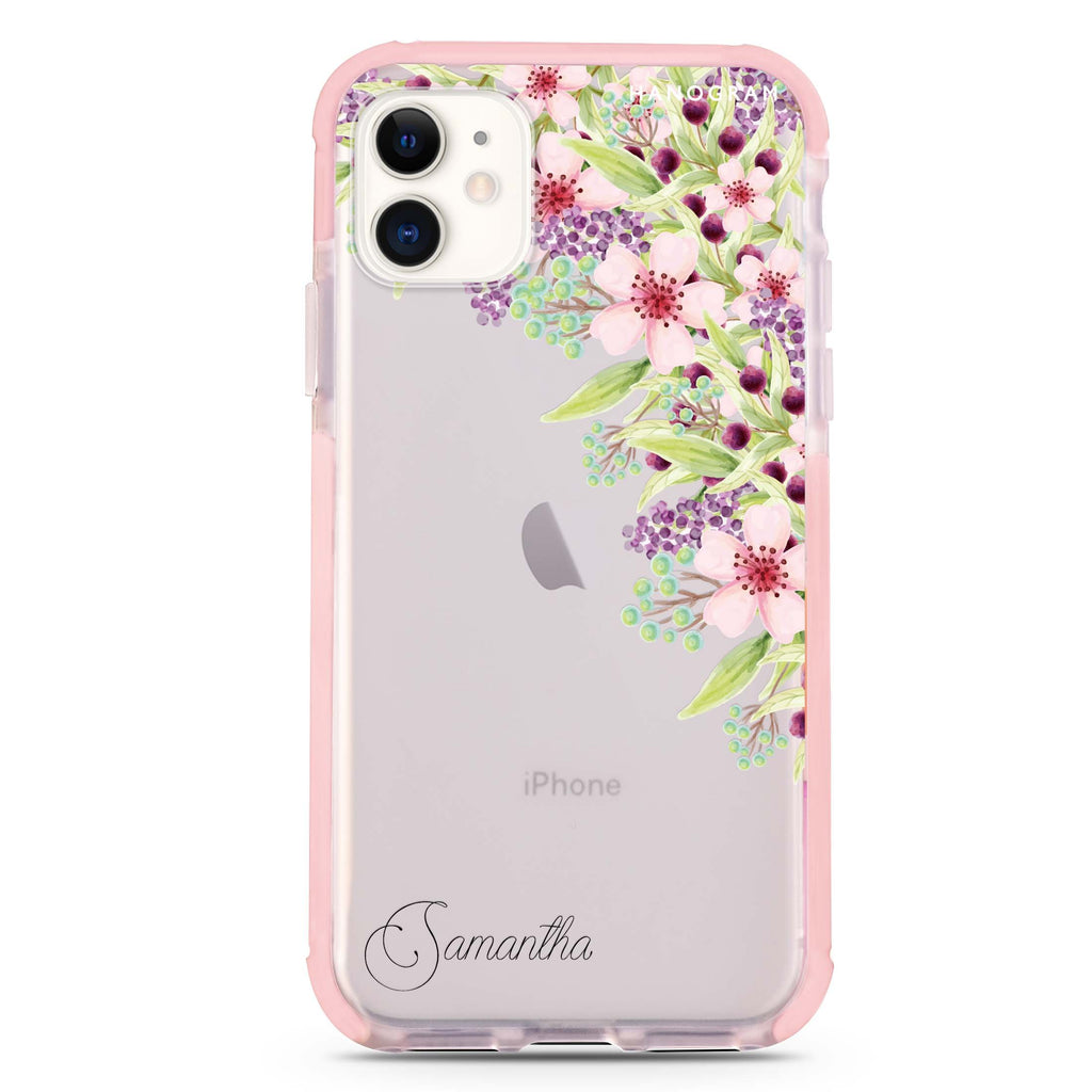 Pink Flowers iPhone 11 吸震防摔保護殼