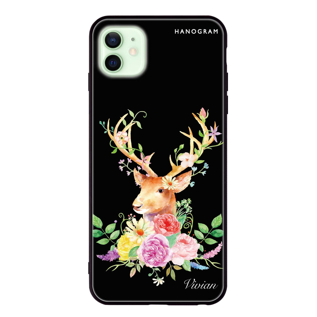Floral & Deer iPhone 12 mini 超薄強化玻璃殻