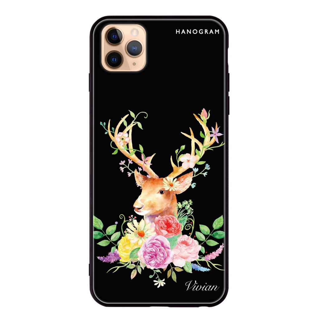Floral & Deer iPhone 11 Pro 超薄強化玻璃殻