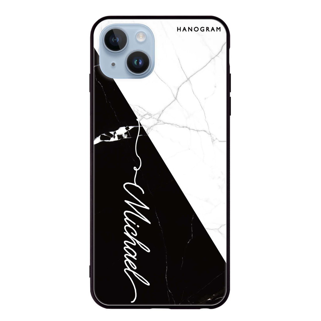 White And Black Marble iPhone 13 超薄強化玻璃殻