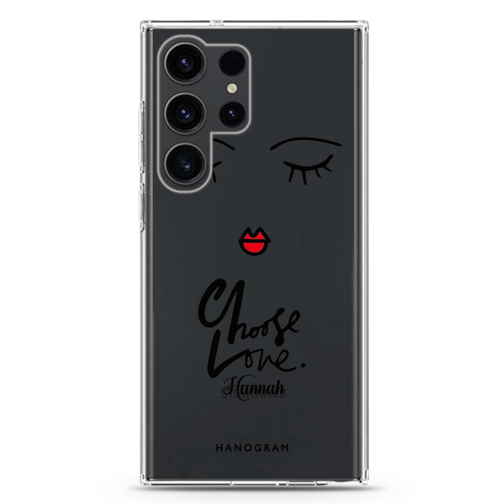 Choose Love Samsung Galaxy Ultra 可加名字透明保護殼，適用 S26/S25/S24/S23 Ultra，圖1