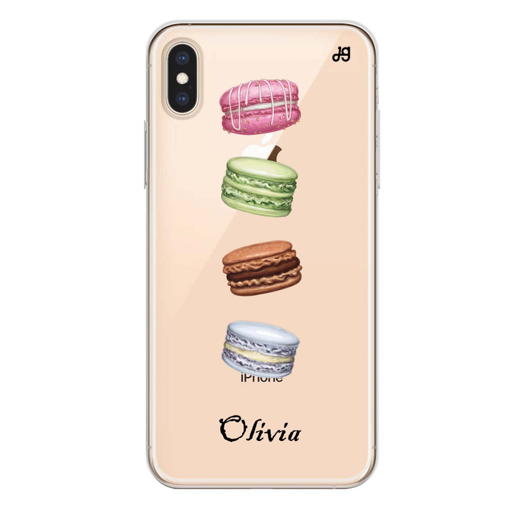 Delicious Macarons iPhone XS 水晶透明保護殼