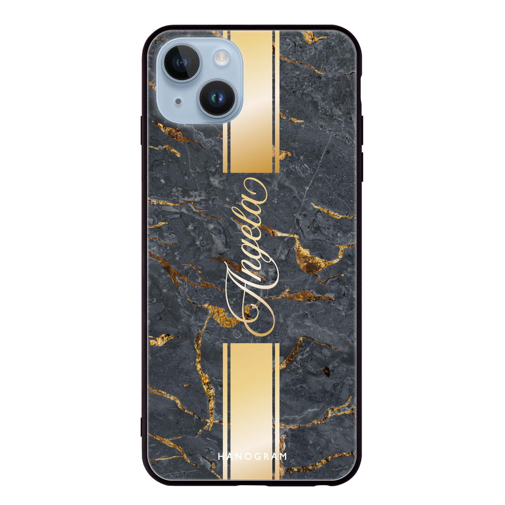 Luxury Gold Marble iPhone 13 超薄強化玻璃殻