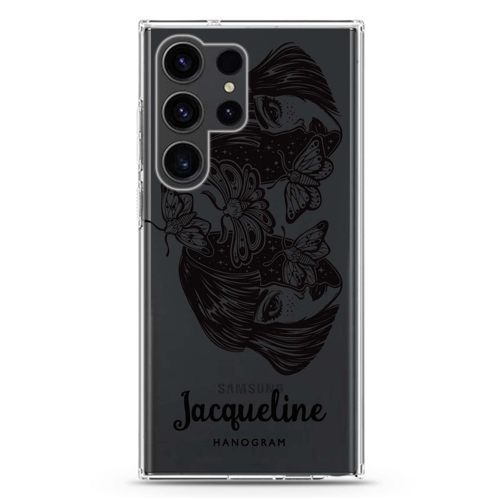 Artistic Face Samsung Galaxy Ultra 可加名字透明保護殼，適用 S26/S25/S24/S23 Ultra，圖1