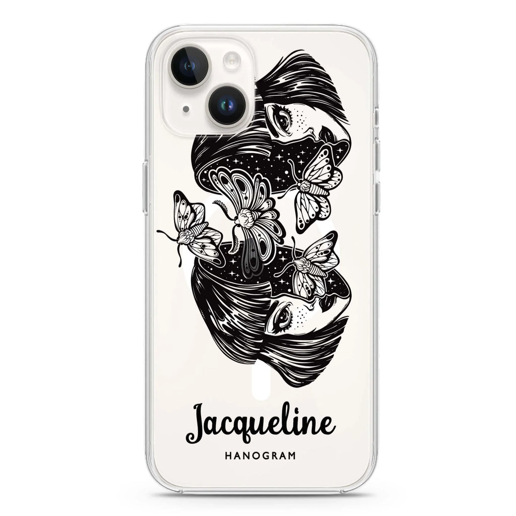 Artistic Face iPhone 14 Magsafe 兼容水晶透明保護殼