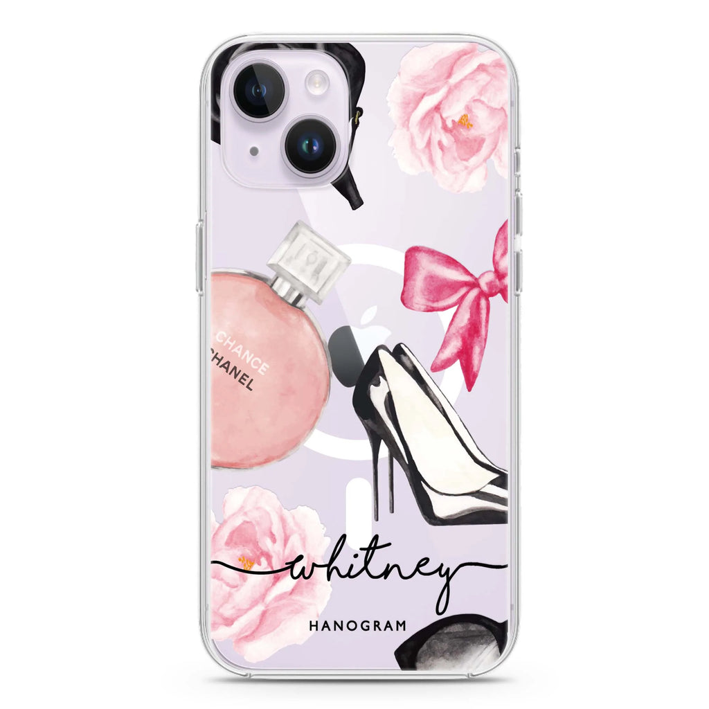 Fashion Cosmetic iPhone 14 Plus Magsafe 兼容水晶透明保護殼