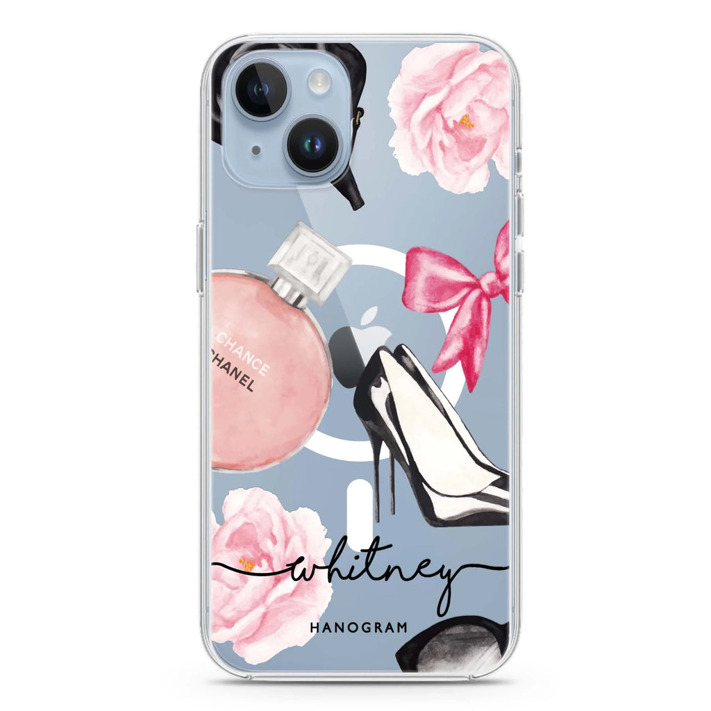 Fashion Cosmetic iPhone 14 Magsafe 兼容水晶透明保護殼