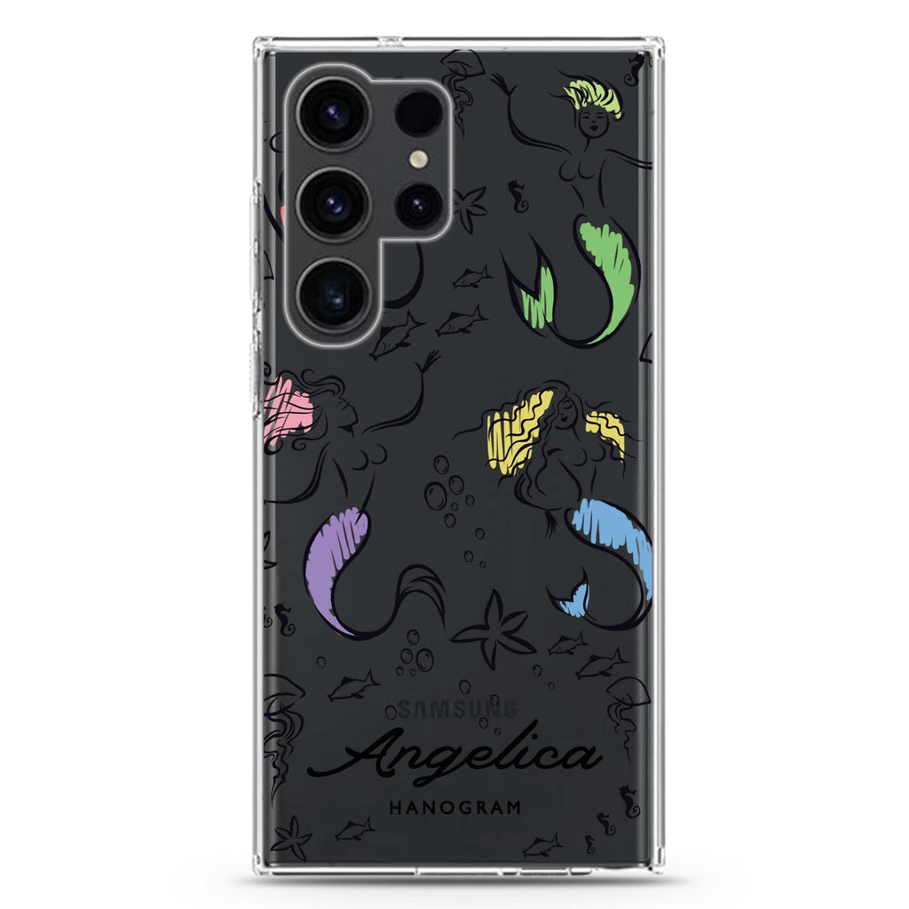 MerryMermaids Samsung Galaxy Ultra 可加名字透明保護殼，適用 S26/S25/S24/S23 Ultra，圖1