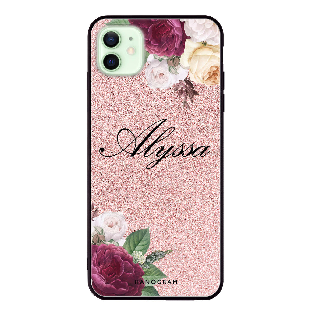 Glittering Floral iPhone 12 超薄強化玻璃殻
