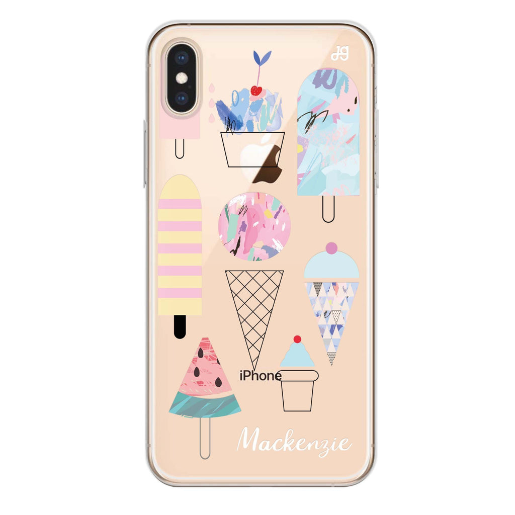 Artistic Ice cream II iPhone XS 水晶透明保護殼