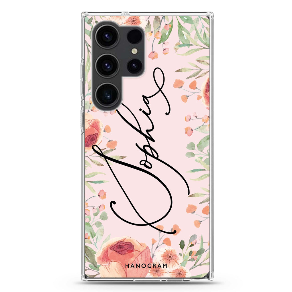 Glamorous Garden Samsung Galaxy Ultra 可加名字透明保護殼，適用 S26/S25/S24/S23 Ultra，圖1