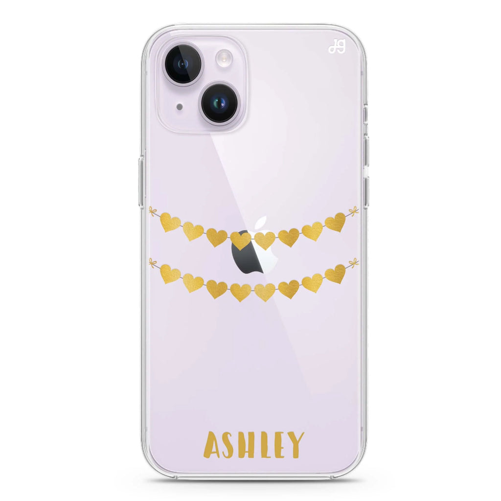 Golden Heart iPhone 14 plus 水晶透明保護殼