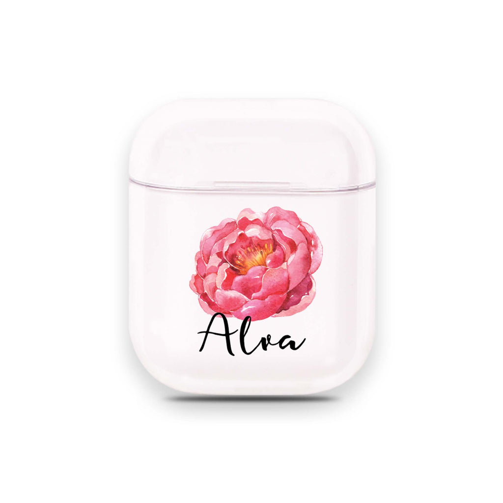Red Floral Airpods 透明保護殻