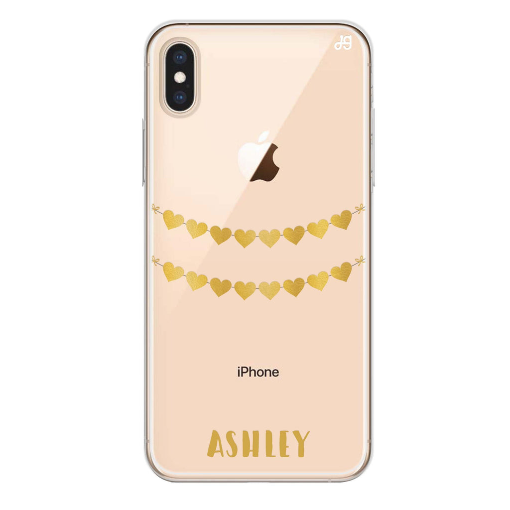 Golden Heart iPhone XS 水晶透明保護殼