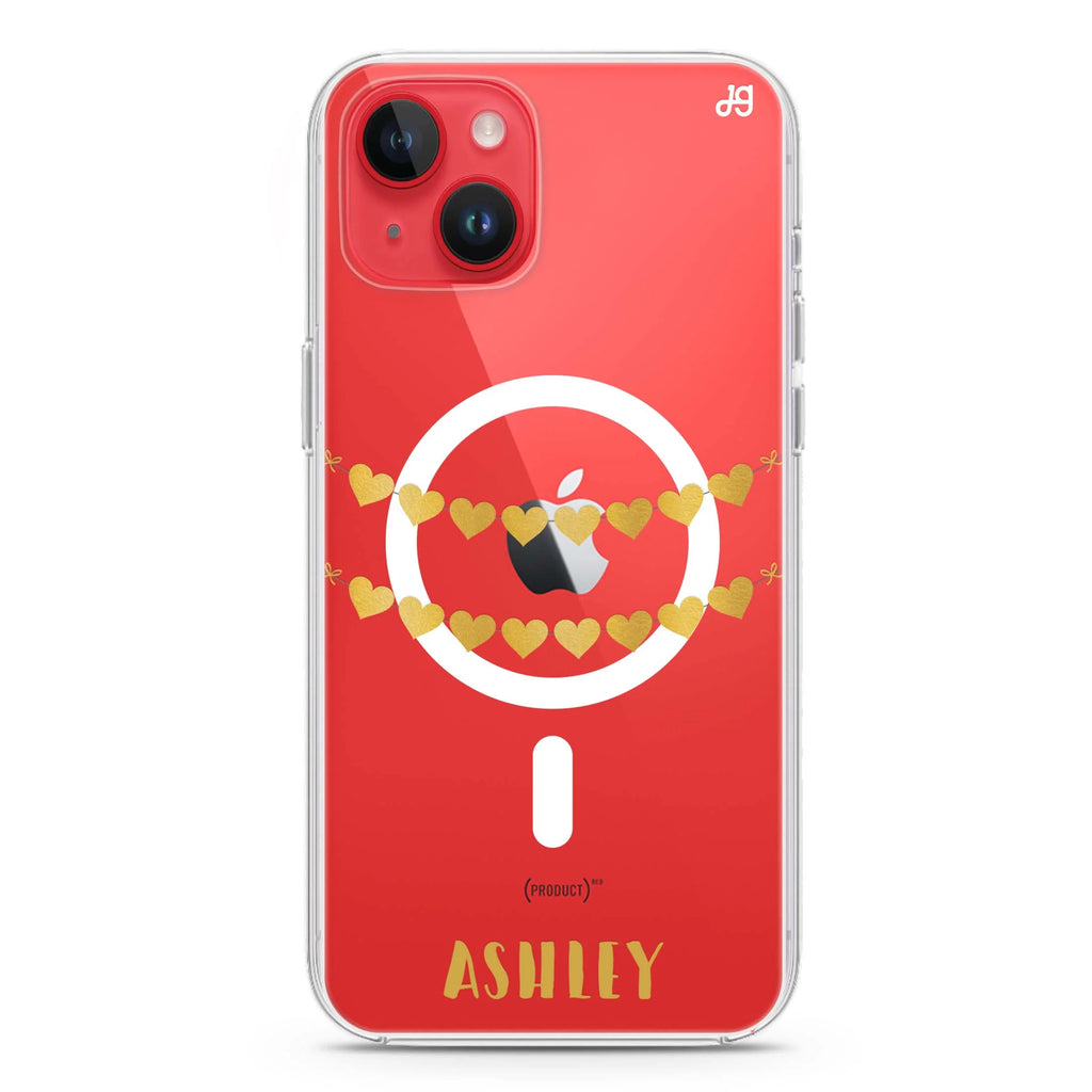 Golden Heart iPhone 14 Plus Magsafe 兼容水晶透明保護殼