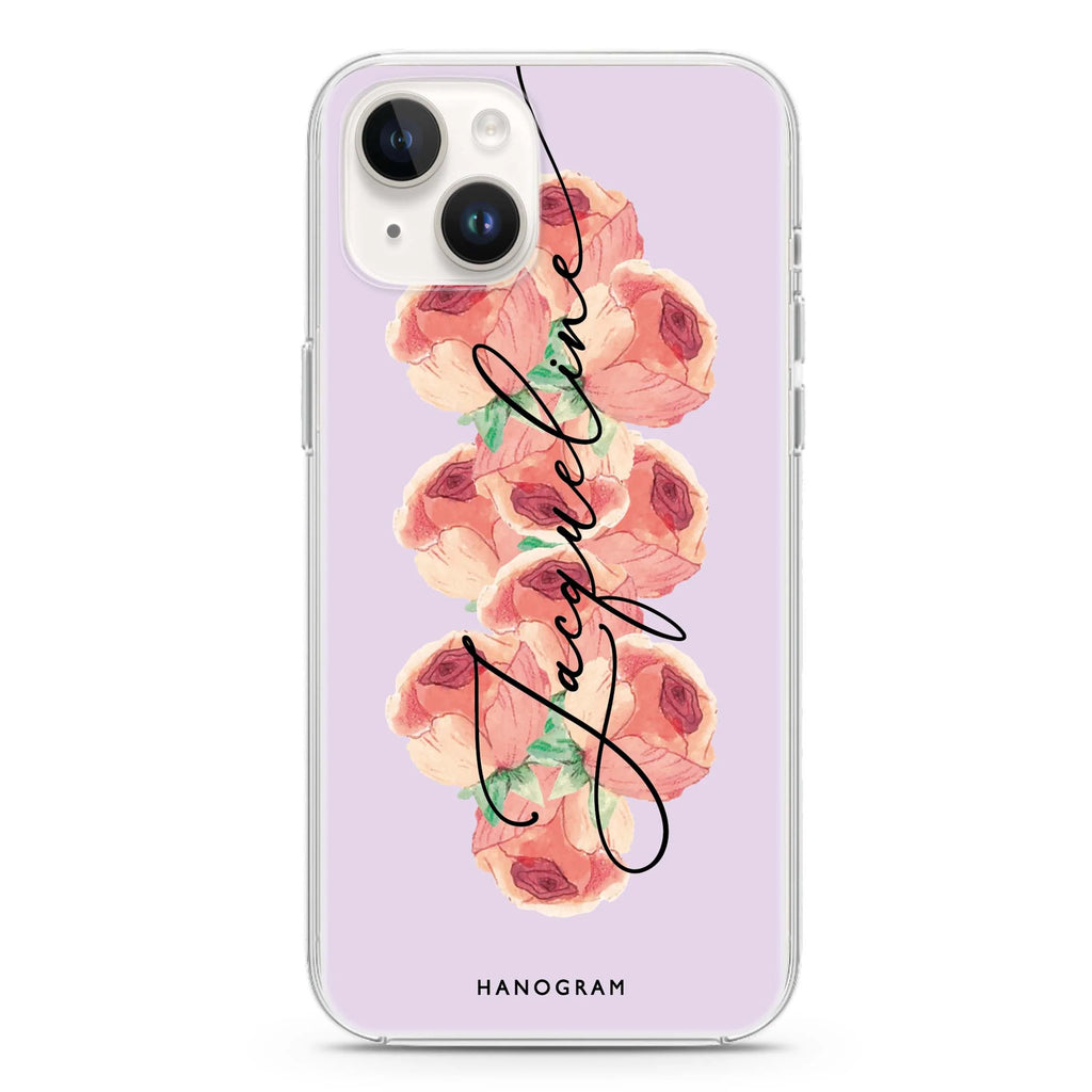 Painterly Floral iPhone 14 Plus Magsafe 兼容水晶透明保護殼