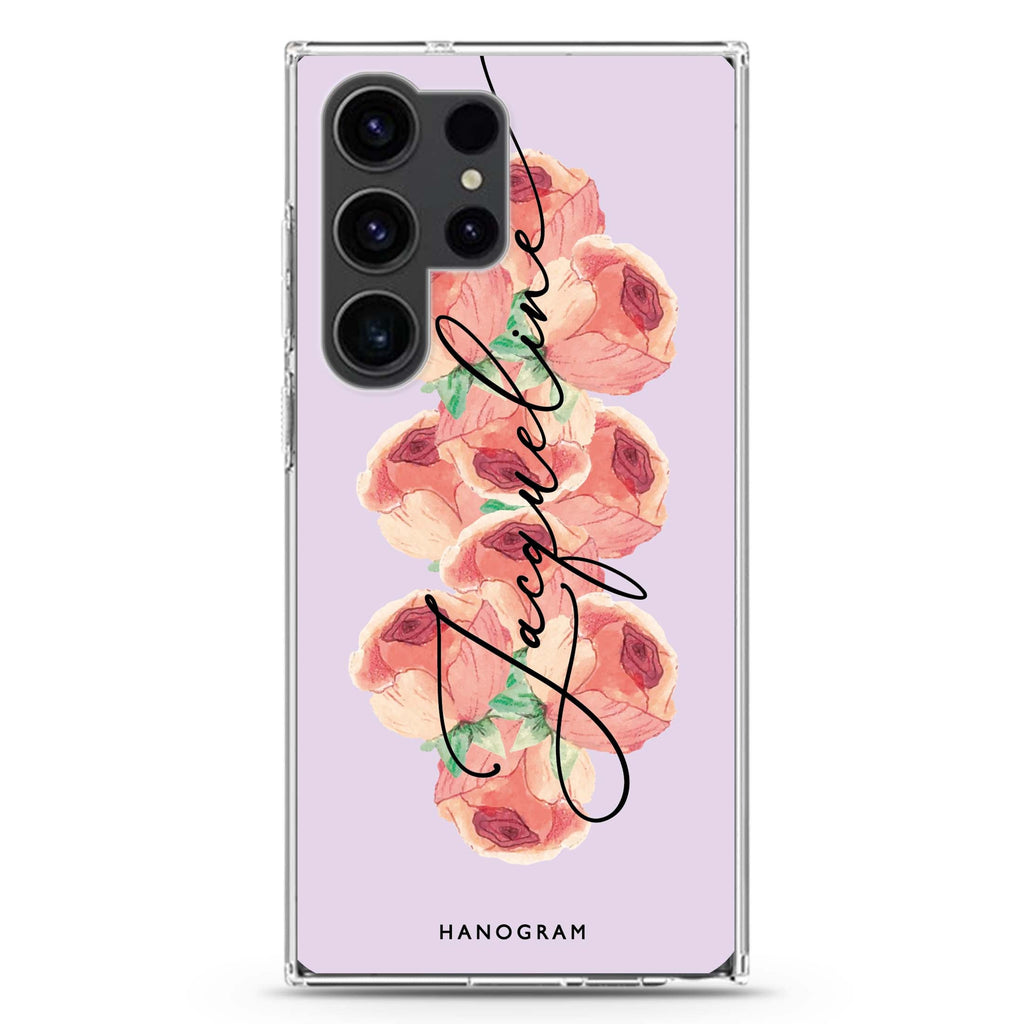 Painterly Floral Samsung Galaxy Ultra 可加名字透明保護殼，適用 S26/S25/S24/S23 Ultra，圖1