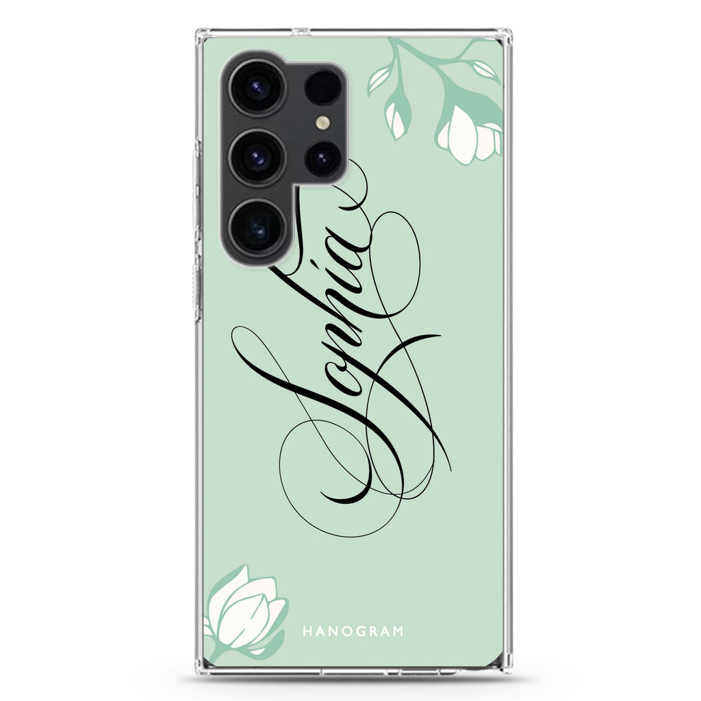 Exquisite Flowers II Samsung Galaxy Ultra 可加名字透明保護殼，適用 S26/S25/S24/S23 Ultra，圖1