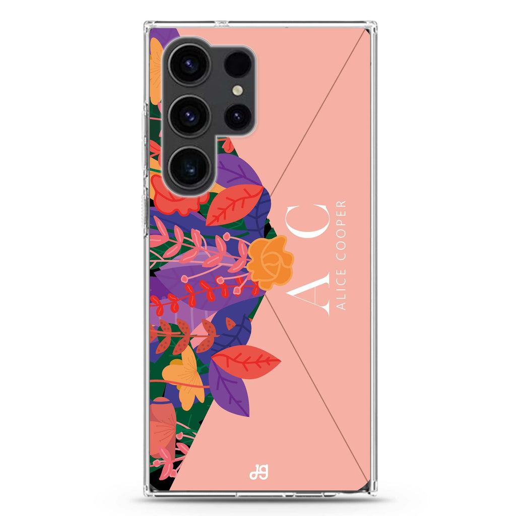 Letter Of Floral Samsung Galaxy Ultra 可加名字透明保護殼，適用 S26/S25/S24/S23 Ultra，圖1
