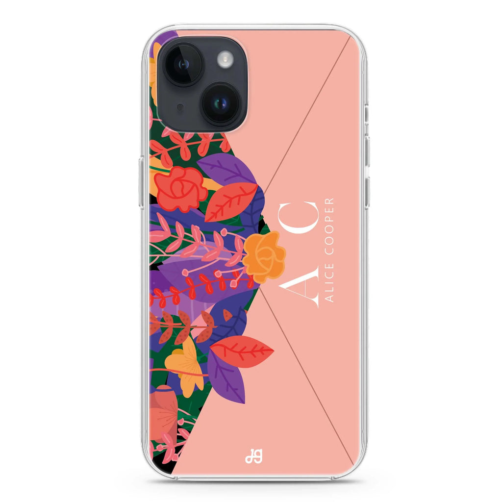 Letter Of Floral iPhone 14 Magsafe 兼容水晶透明保護殼