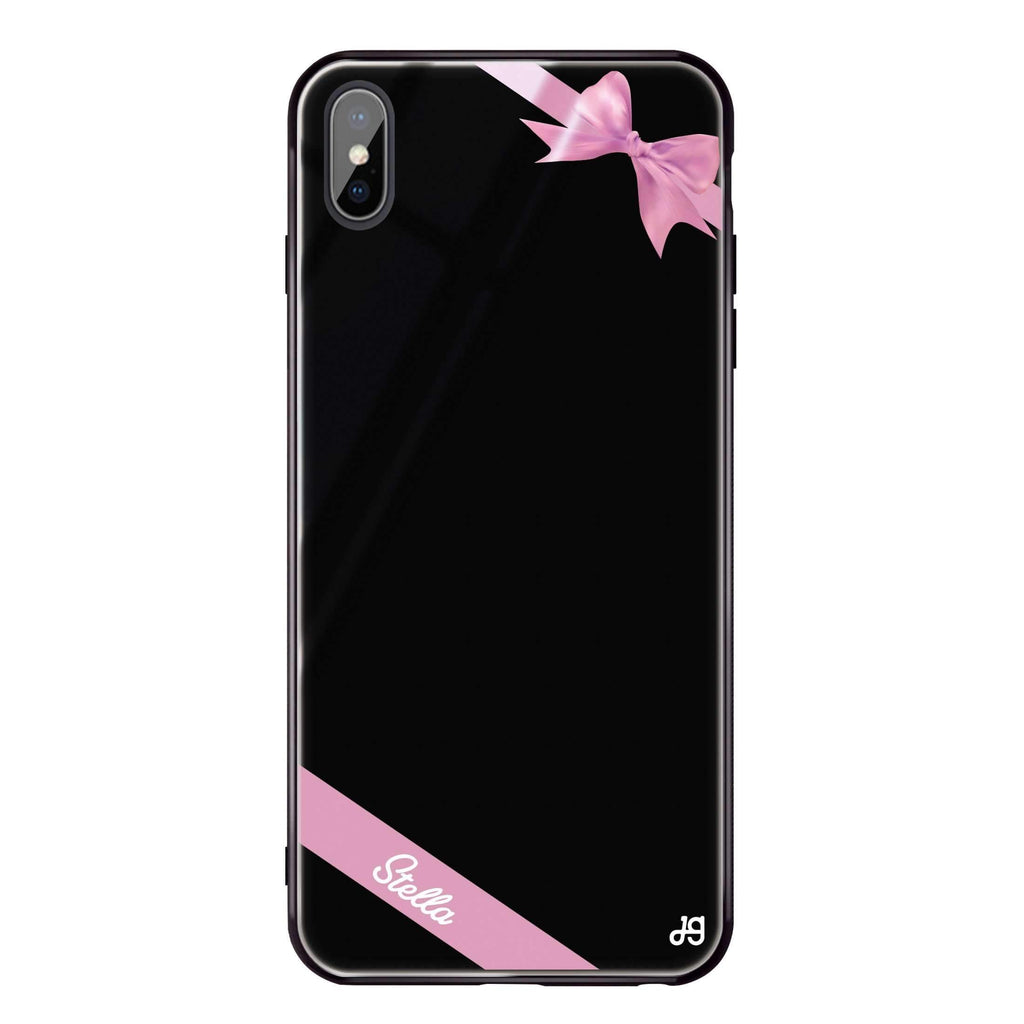 Pink Bow iPhone XS 超薄強化玻璃殻