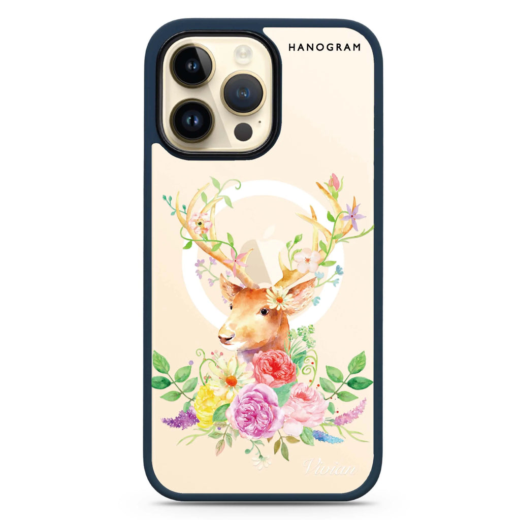 Floral & Deer Magsafe 兼容防衝擊保護殼