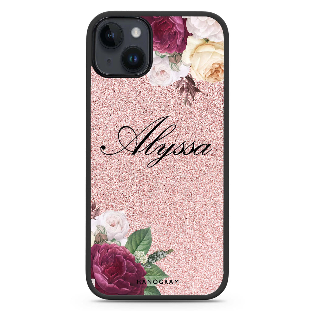 Glittering Floral iPhone 14 Plus Magsafe 兼容防衝擊保護殼