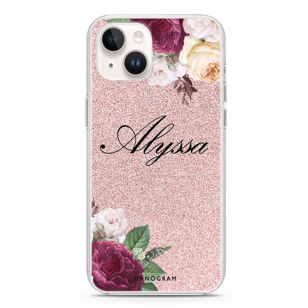 Glittering Floral iPhone 14 水晶透明保護殼
