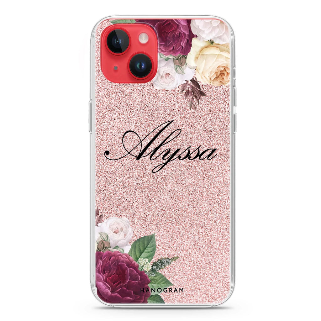 Glittering Floral iPhone 14 plus 水晶透明保護殼