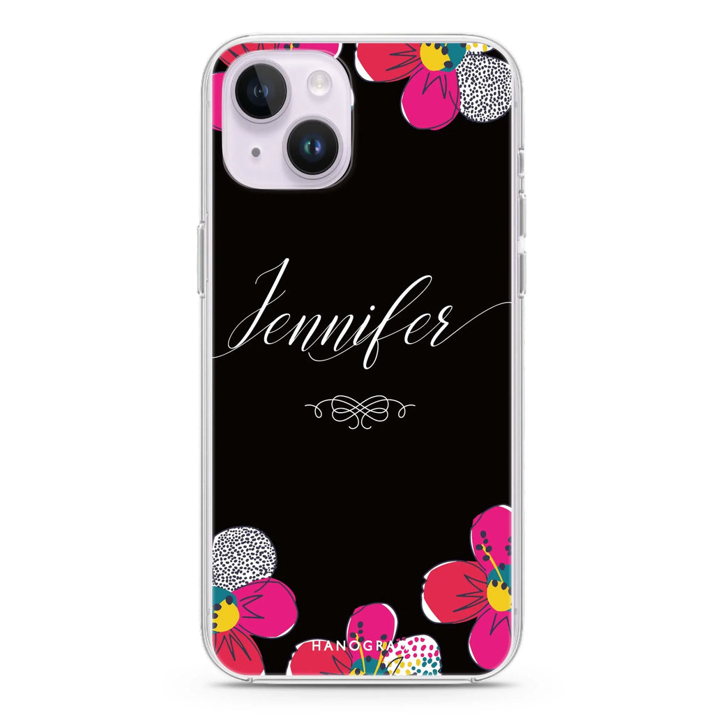 Stunning Floral iPhone 14 Magsafe 兼容水晶透明保護殼