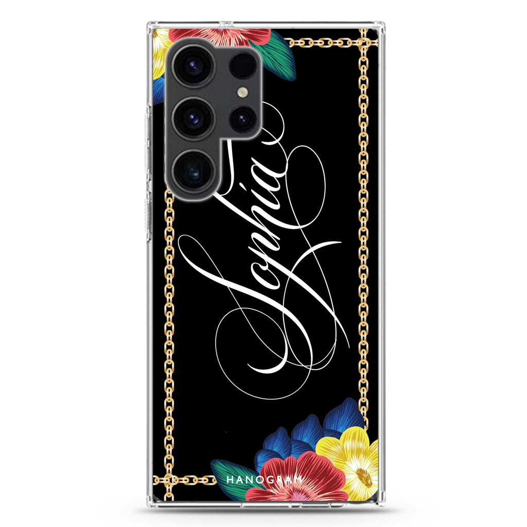 Frame With Flowers II Samsung Galaxy Ultra 可加名字透明保護殼，適用 S26/S25/S24/S23 Ultra，圖1