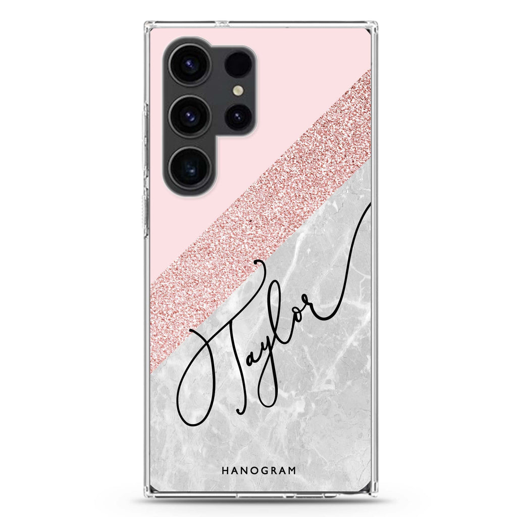 Marble Abstract II Samsung Galaxy Ultra 可加名字透明保護殼，適用 S26/S25/S24/S23 Ultra，圖1