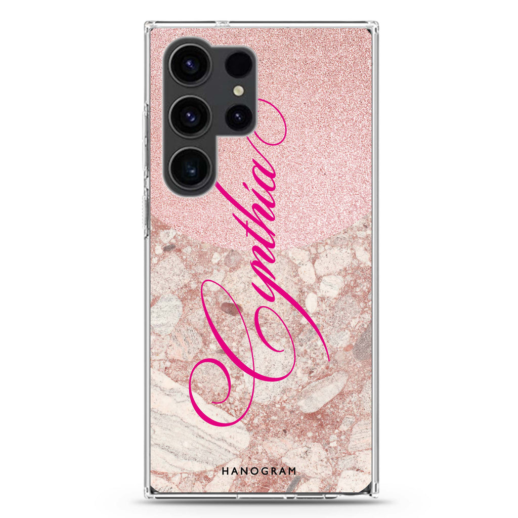 Luxury Marble Samsung Galaxy Ultra 可加名字透明保護殼，適用 S26/S25/S24/S23 Ultra，圖1
