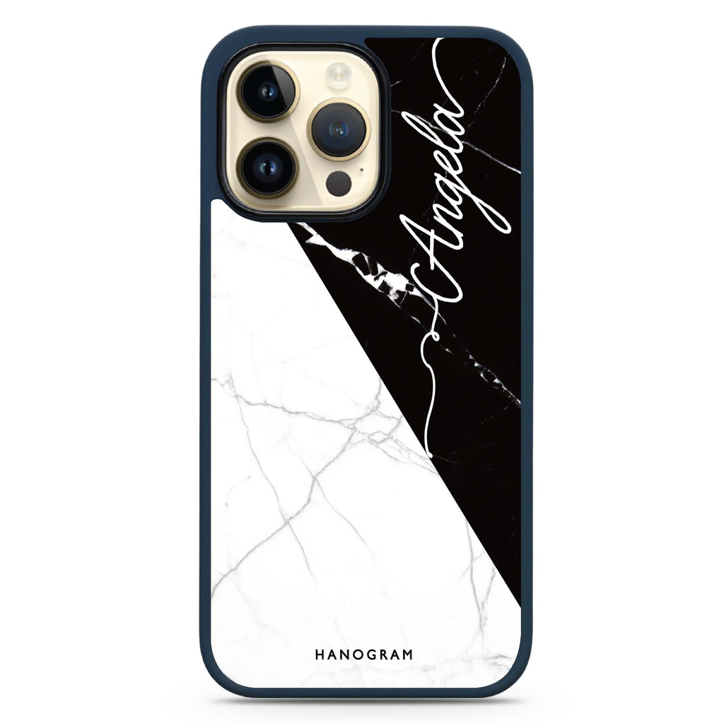 Black And White Marble Magsafe 兼容防衝擊保護殼