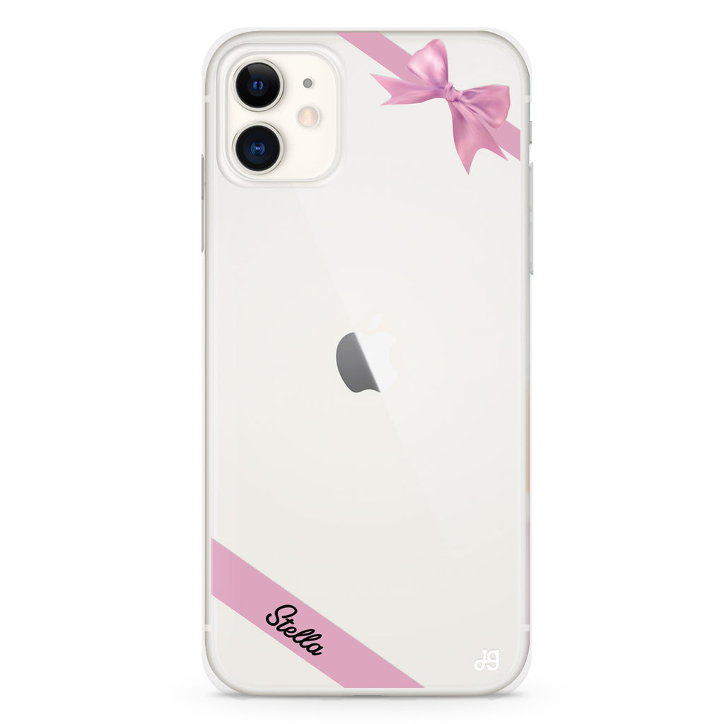Pink Bow iPhone 11 水晶透明保護殼