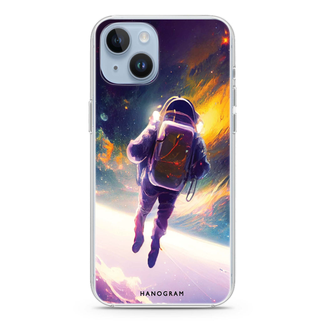 Flying Astronaut iPhone 14 Plus 水晶透明保護殼