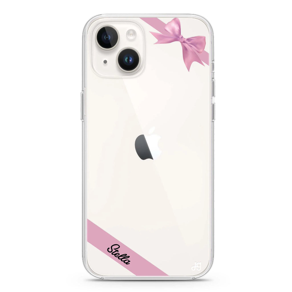 Pink Bow iPhone 14 水晶透明保護殼