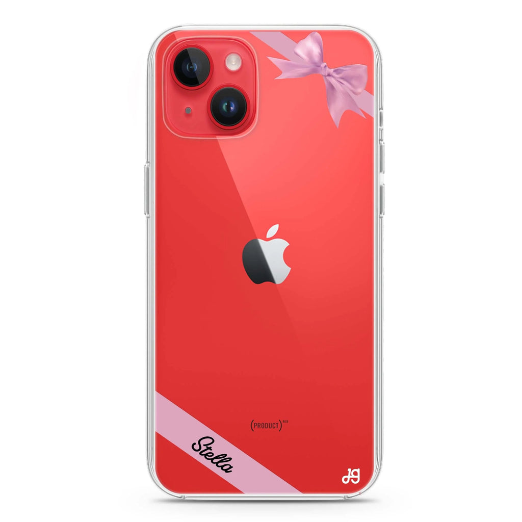 Pink Bow iPhone 14 plus 水晶透明保護殼
