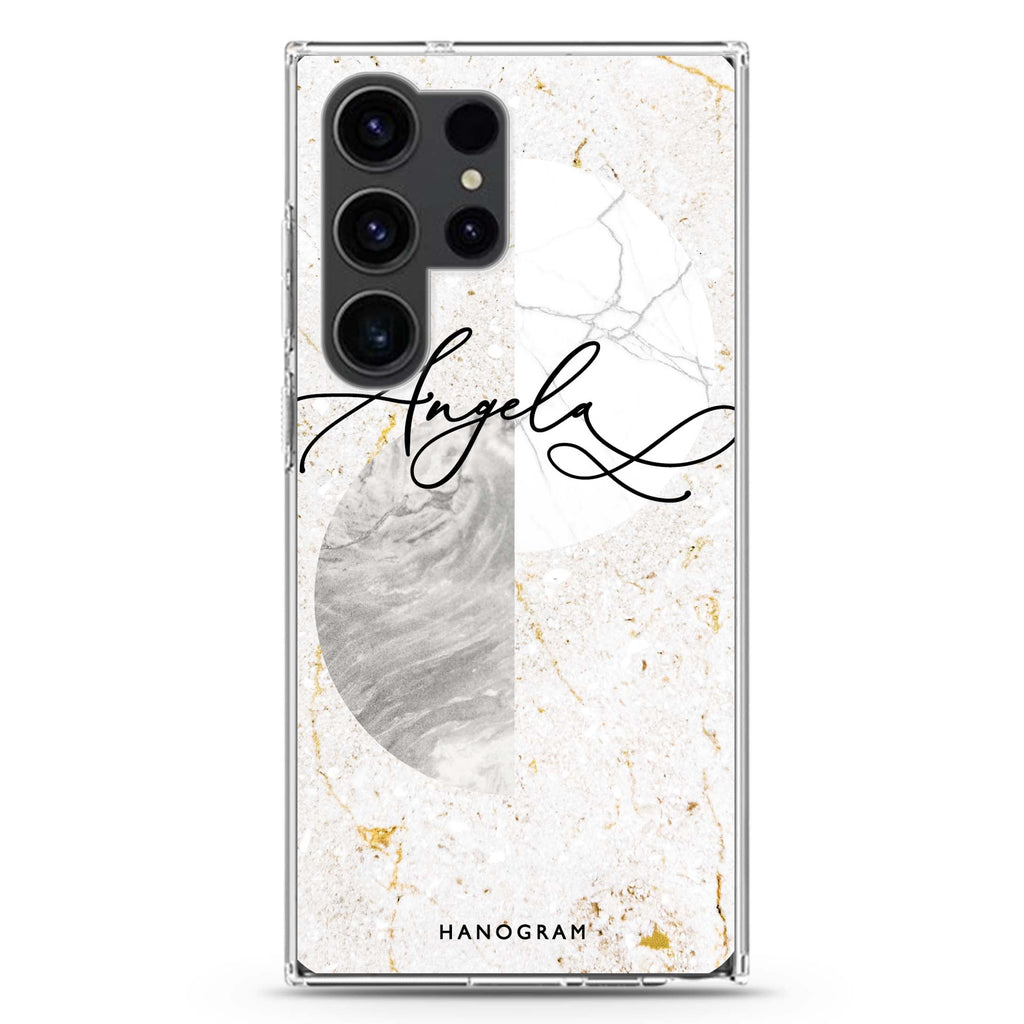 Marble Abstract III Samsung Galaxy Ultra 可加名字透明保護殼，適用 S26/S25/S24/S23 Ultra，圖1