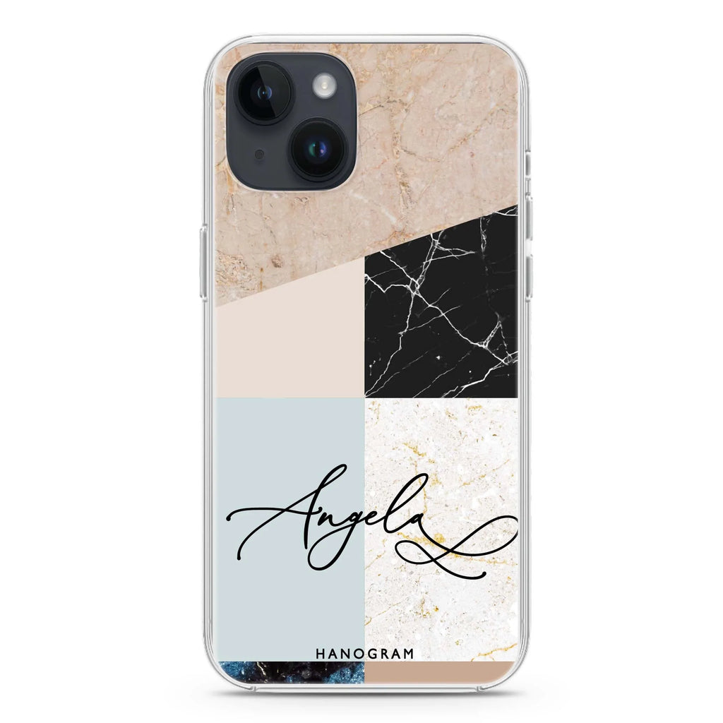 Marble Abstract V iPhone 14 Magsafe 兼容水晶透明保護殼